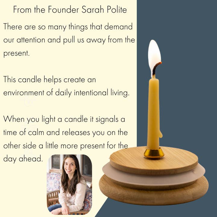 The Polite House - Wholesale Tapered Candle/Candlestick - 20 Minute Beeswax Candle Set: Mindful (Set of 20)4