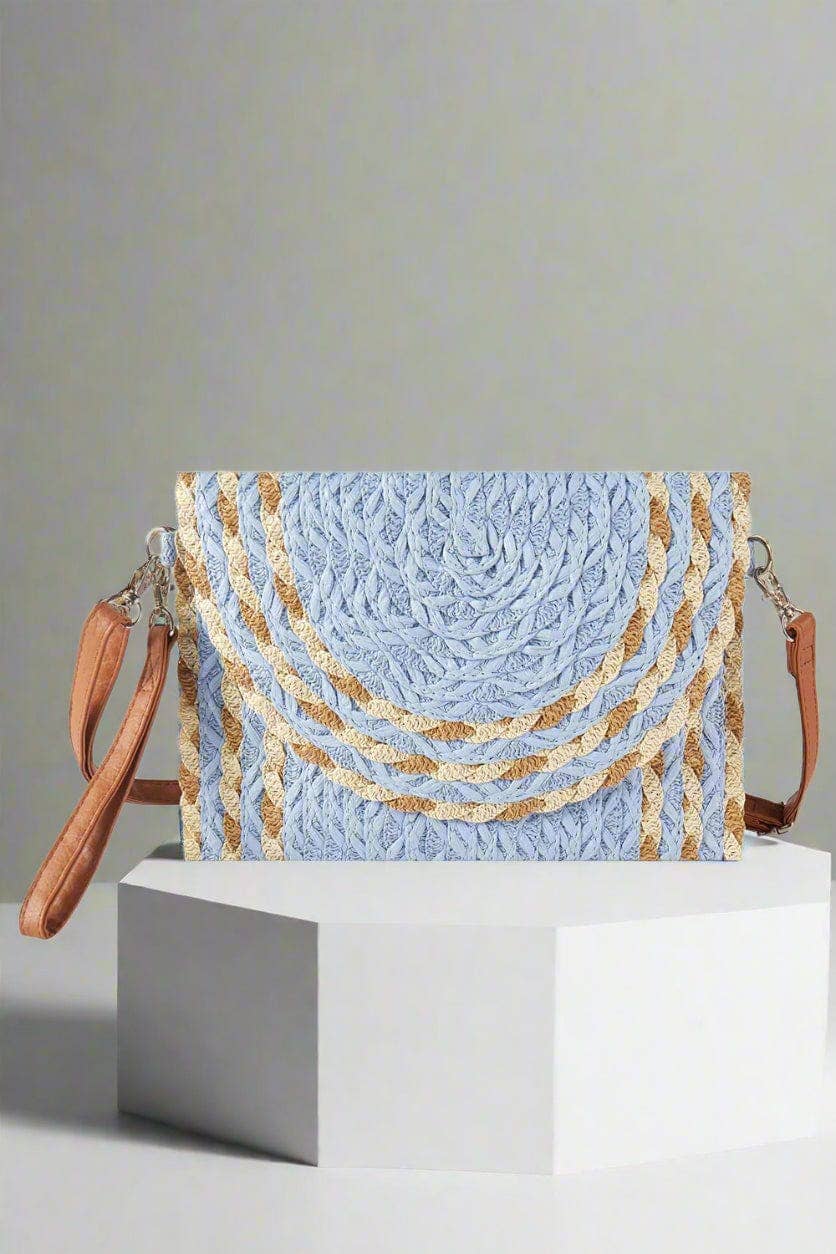 MiMi Wholesale - Wholesale Crossbody Bag - Women's - MB0297 Mixed Color Detail Straw Clutch/Crossbody Bag4