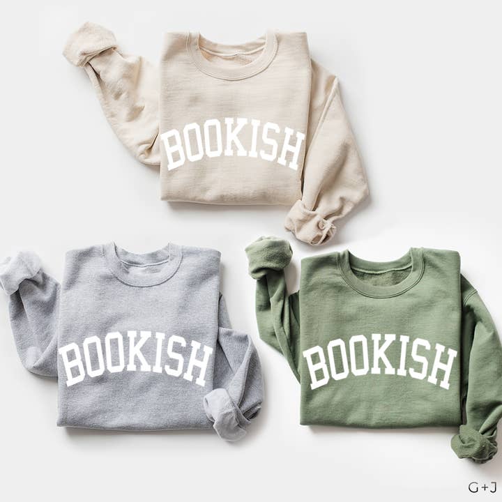 G & J Avenue - Wholesale Graphic Sweatshirt - Women's - Bookish Graphic Sweatshirt, Fall Unisex Crewneck Sweatshirt