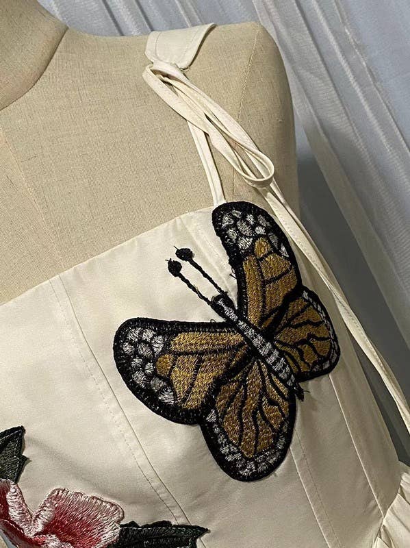 Multicolore Robe d'été à bretelles brodée 3D SY112 en vente sur Faire7