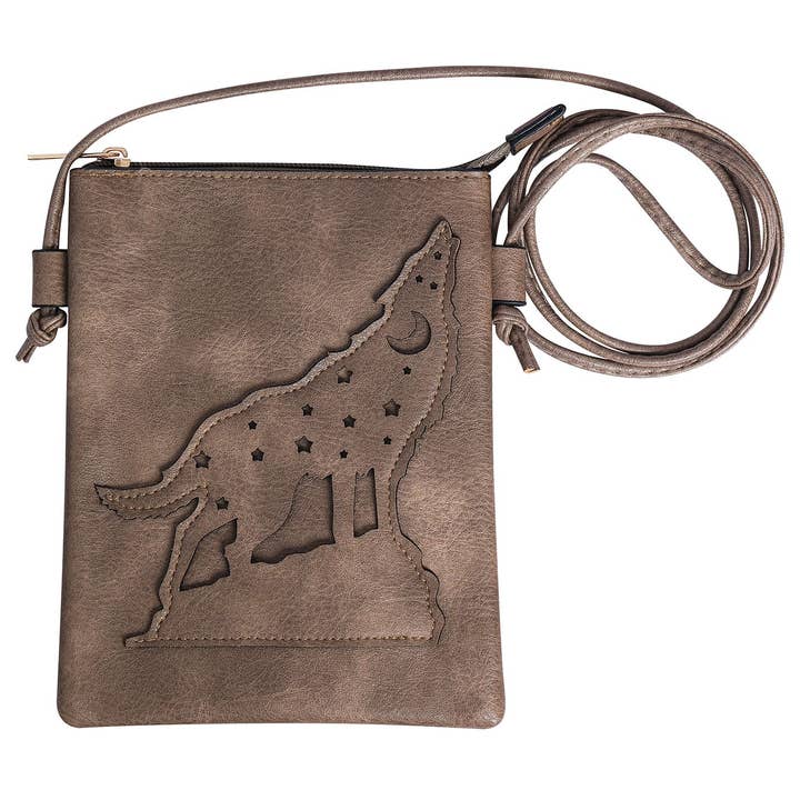Taupe - Saco para telemóvel com corte a laser Wolf por atacado de Shine Mark Accessories