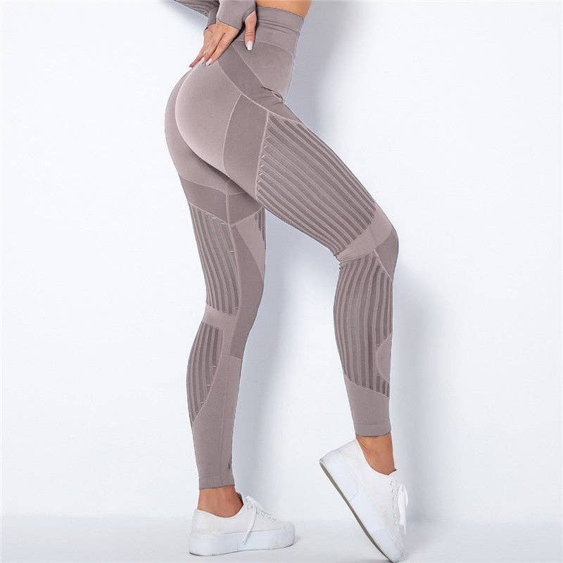 Sheer Trend - Wholesale Athletic/Lounge Leggings - Women's - High Waisted Hollow Out Push Up Leggings3
