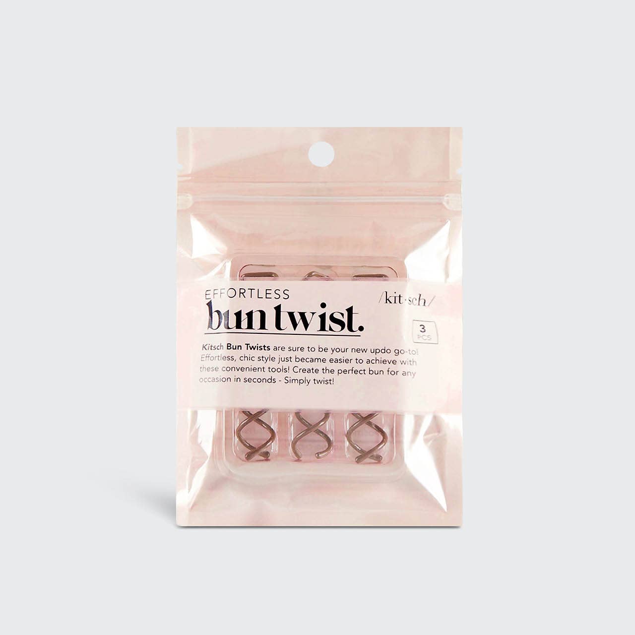 KITSCH – wholesale Hair clip – Women’s – Bun Twist 3pc - Brown3