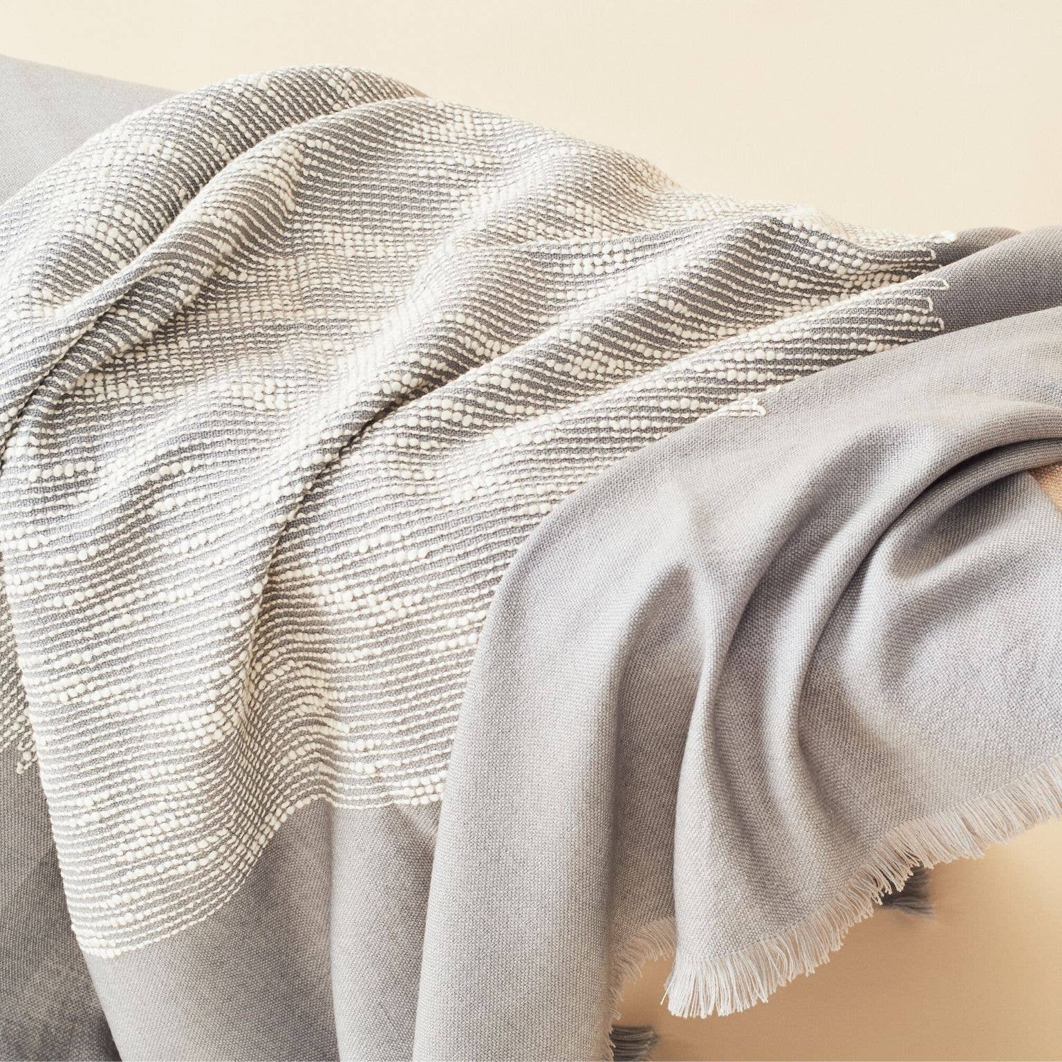 Variously - Wholesale Throw Blanket - Flo Grey Handloom Merino Modern Artisanal Throw8