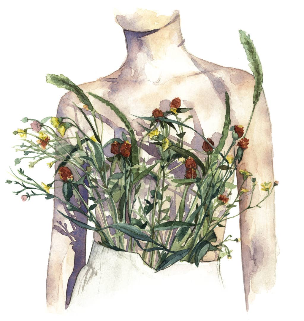 Belén Diz Juncal - Wholesale Art Print - Watercolor illustrations - Original art - Body flowers1