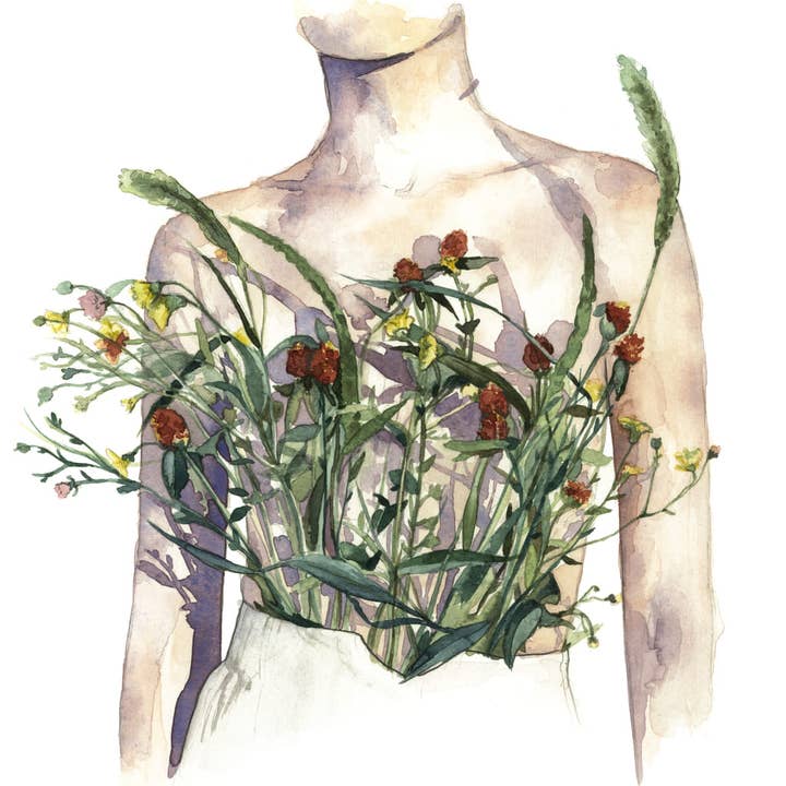 Belén Diz Juncal - Wholesale Art Print - Watercolor illustrations - Original art - Body flowers1