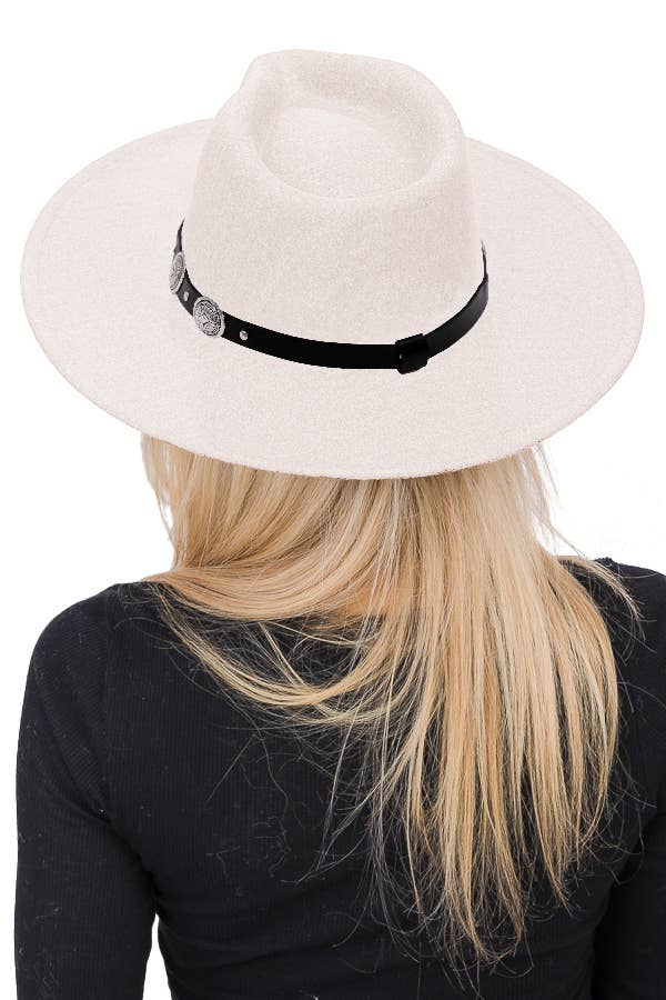 Cap Zone - Wholesale Fedora - Women's - Stagecoach Belt Pinch Crease Faux Wool Rancher Hat9