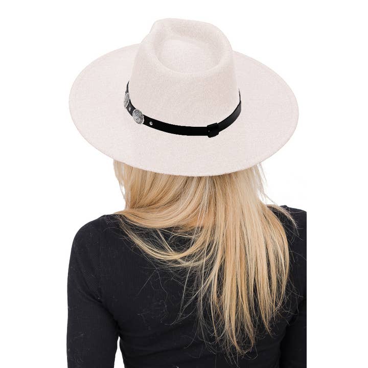 Cap Zone - Wholesale Fedora - Women's - Stagecoach Belt Pinch Crease Faux Wool Rancher Hat9
