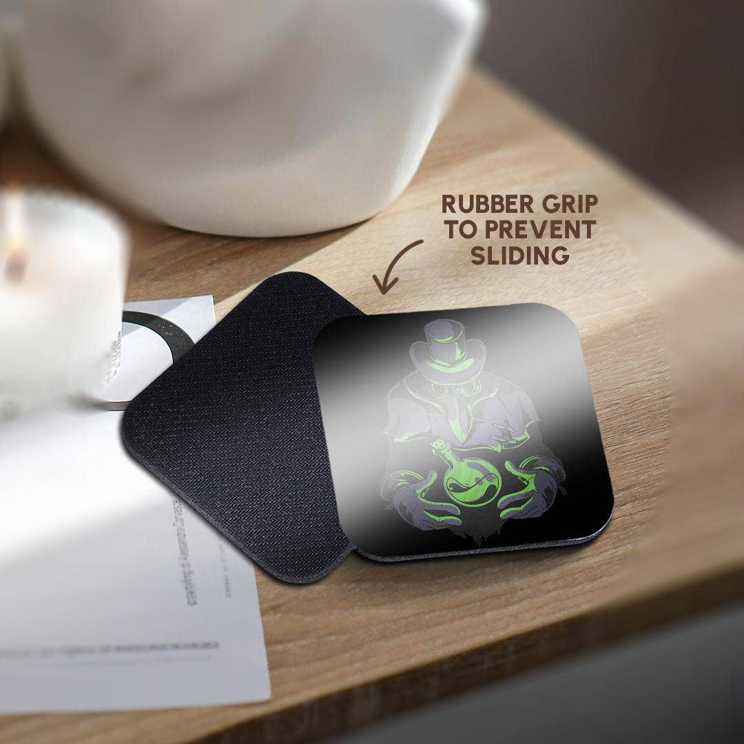 3dRose – Base de copos por atacado – 3dRose, Pássaro Fantasia de Halloween com Fantasia de Morte Horror, Base para Copos10