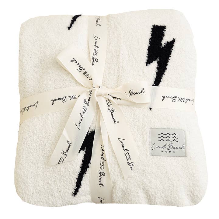 Local Beach - Wholesale Throw Blanket - Lightning Bolt Luxe Home Blanket