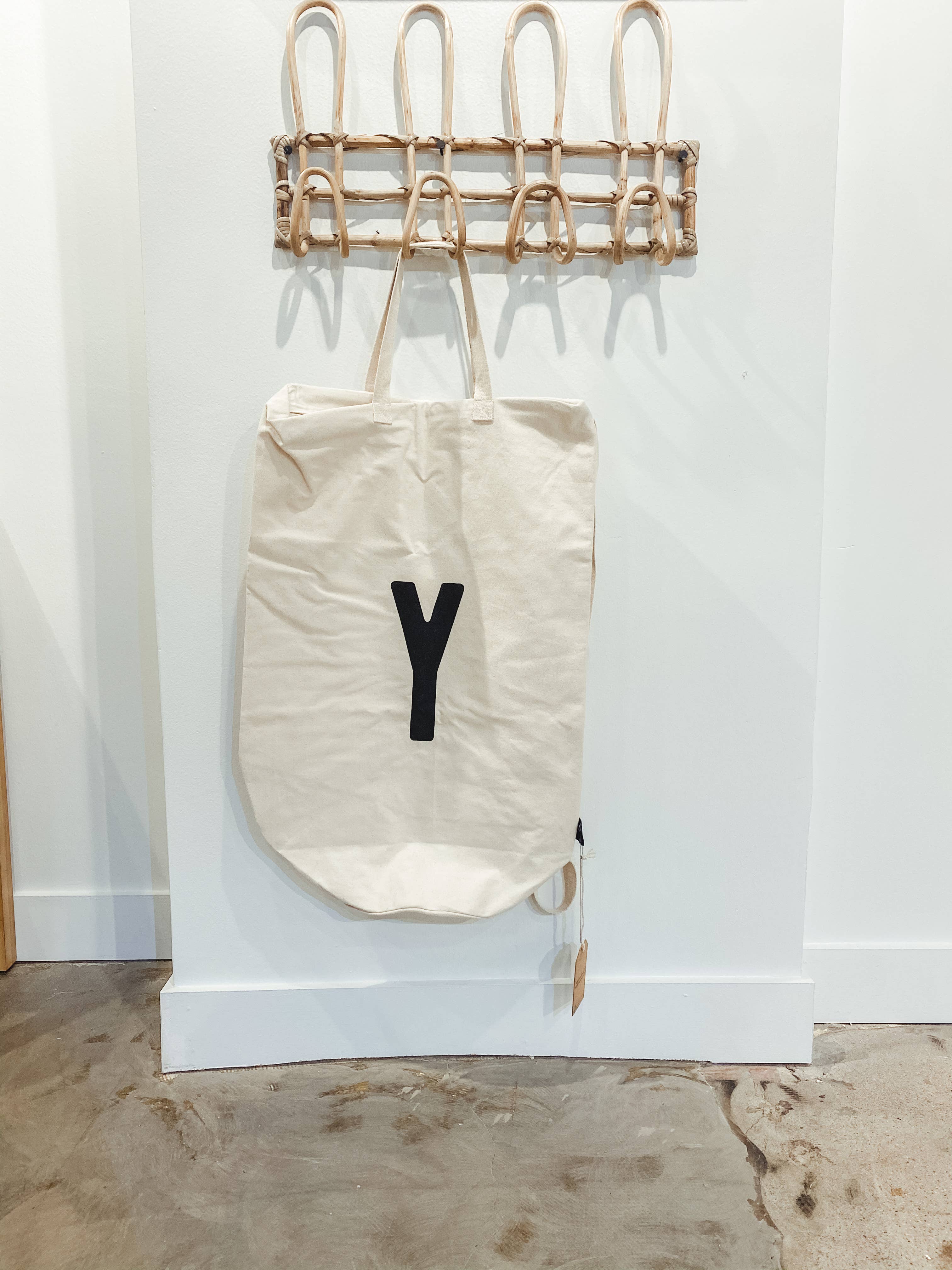 Modern Burlap - Wholesale Laundry Bag - Cotton Canvas Laundry Bag With Shoulder Strap - Alphabet10