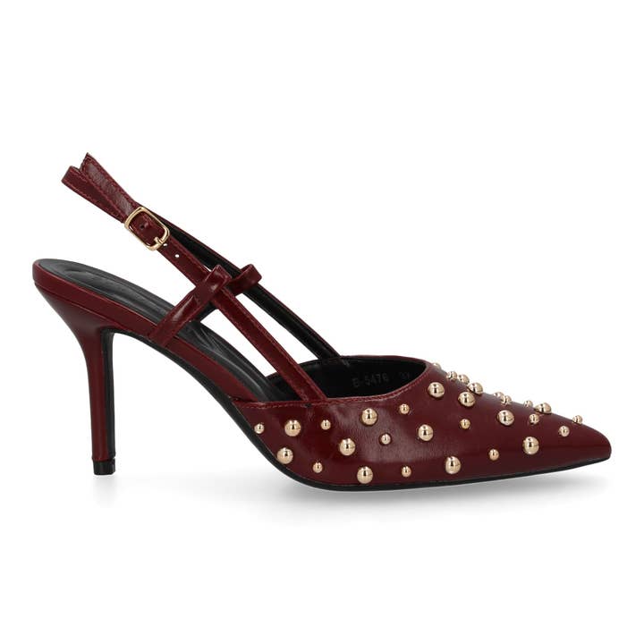Brideluxe Mayorista - Wholesale Boots - Women's - Burgundy Court Shoe with Fine Stiletto Heel1