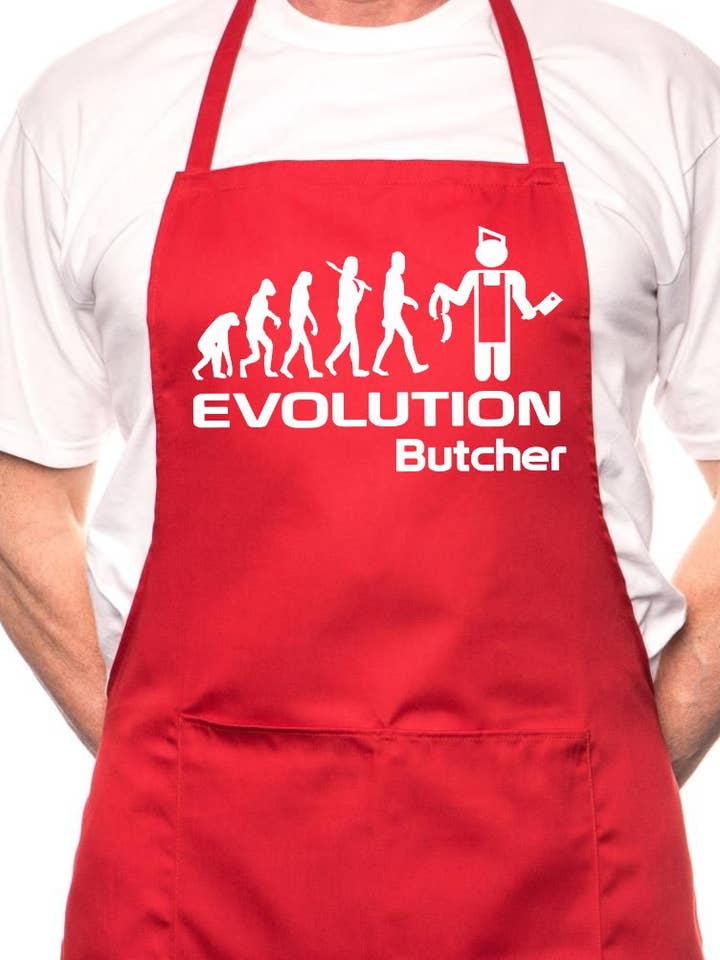 Evolution Of A Butcher BBQ Cooking Apron for wholesale by Print4U