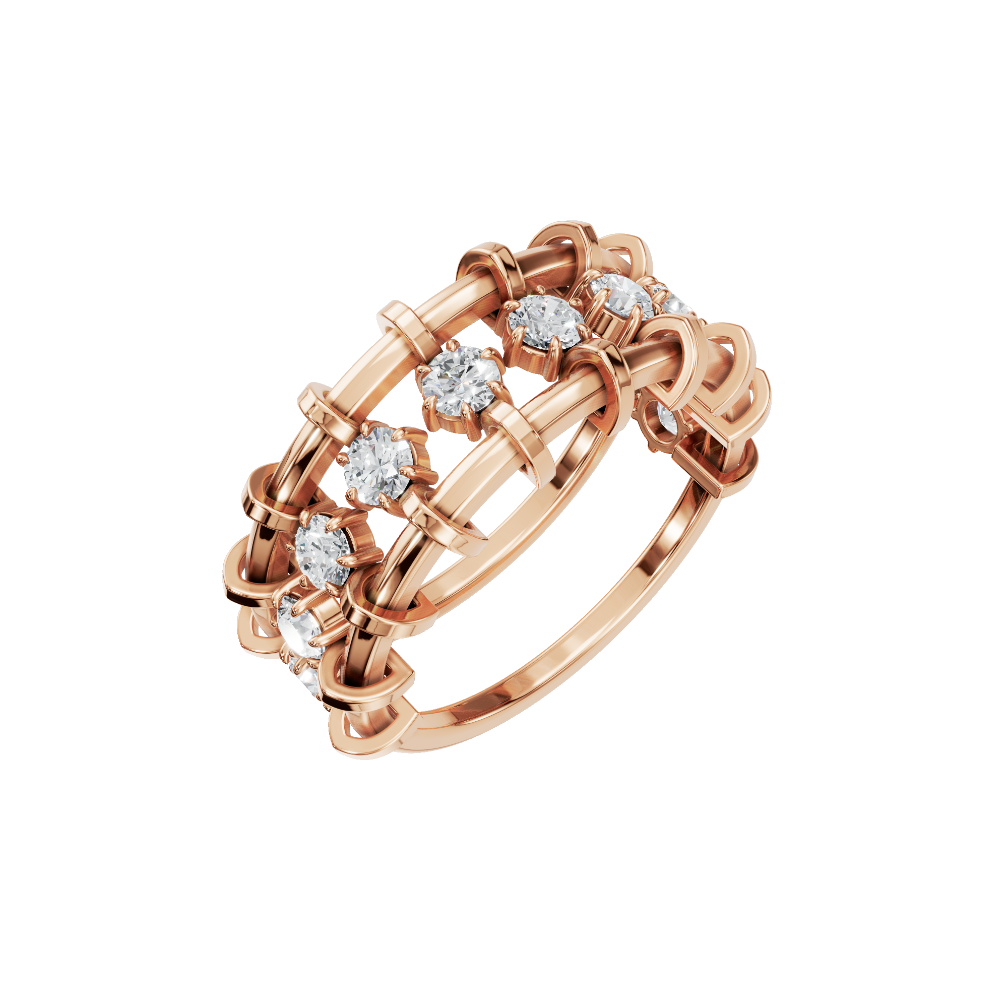 PureYou Jewelry - Vente Alliances/bagues de mariage - Alliance Eternité en or 14 carats sertie de diamants, bague empilable10