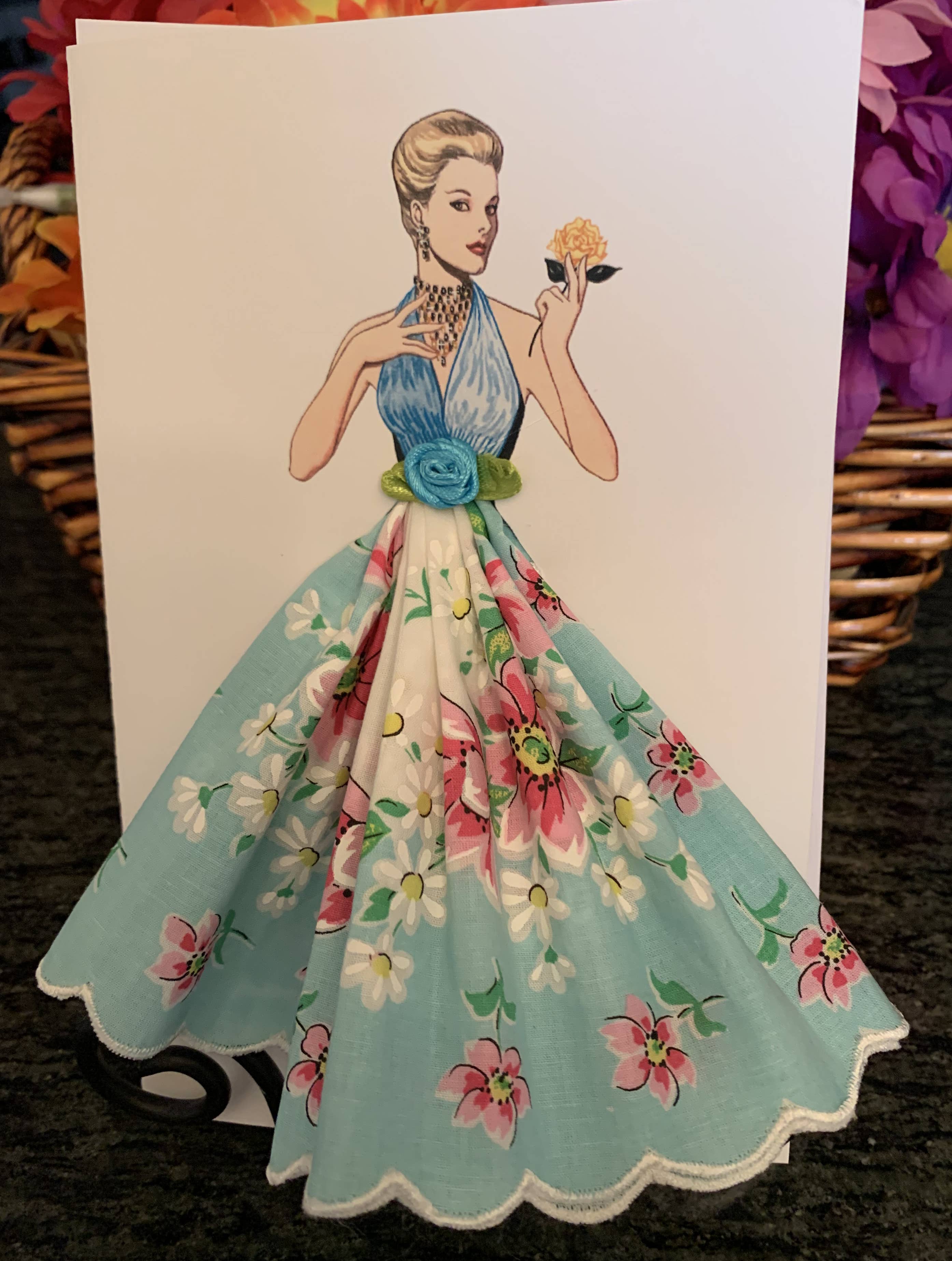 MOMENTS IN THYME - Wholesale Everyday Greeting Card - 1958 Madame Gres Keepsake Hanky Card1