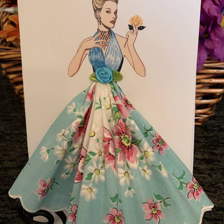 MOMENTS IN THYME - Wholesale Everyday Greeting Card - 1958 Madame Gres Keepsake Hanky Card1