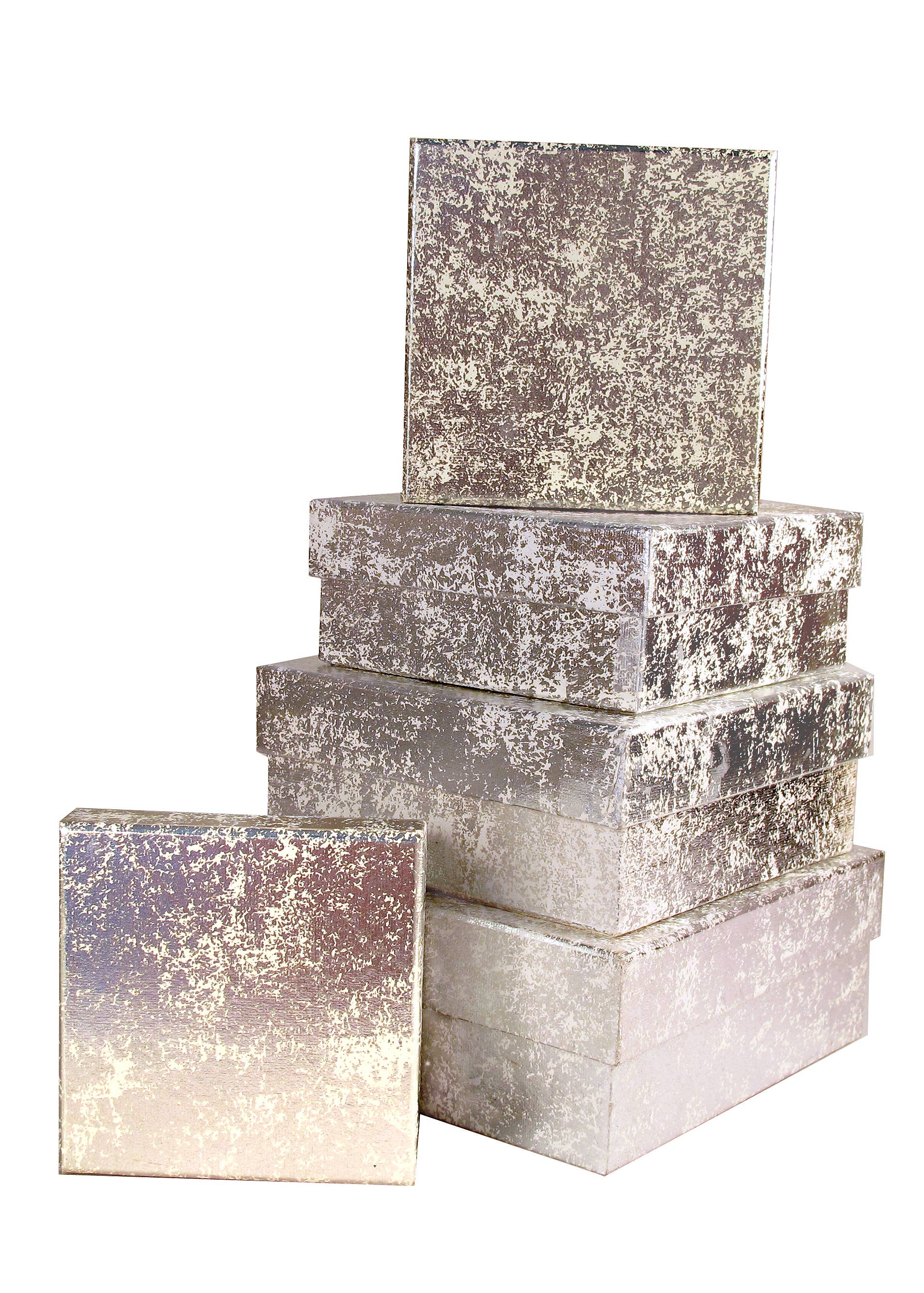 LoveVivid - Wholesale Gift box - Silver Crush Nest of 5 Gift Boxes