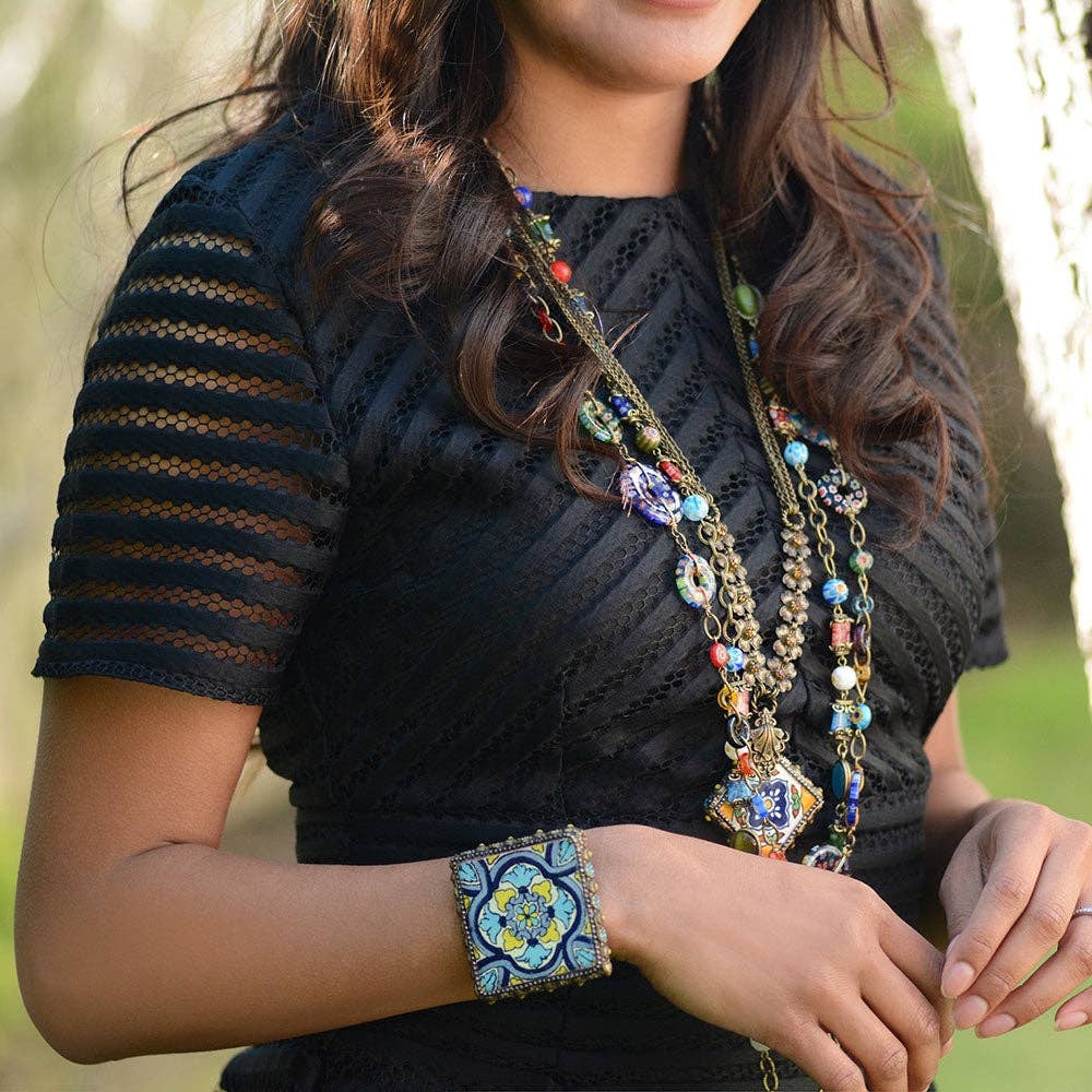 Sweet Romance Jewelry – wholesale Dangle earrings – Millefiori Glass Modern Mid Century Earrings E4755