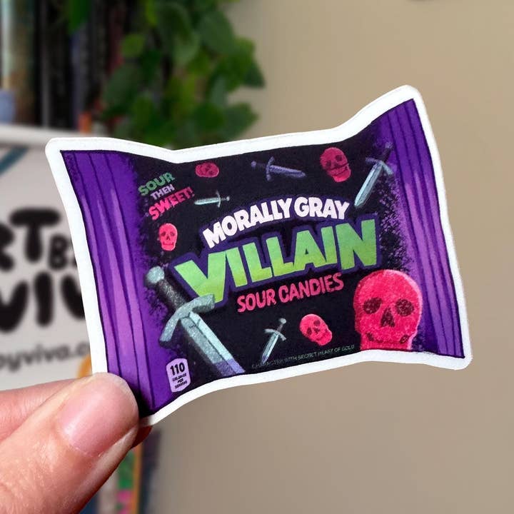 Moraliskt Grå Skurk Godis - Mjuk Matt Kindle Klistermärke för Skurkälskare för wholesale av Art by Viva