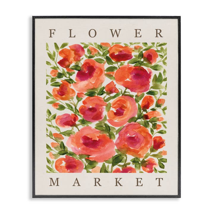 Blumenmarkt Korallenblüten - Gerahmte Wandkunst für den Großhandel von Stupell Industries