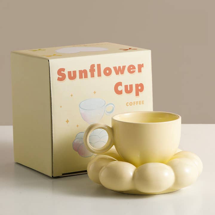 Homerely - Wholesale Coffee Mug - 200ml Ceramic Coffee Mug with Cloud Decorative Plate