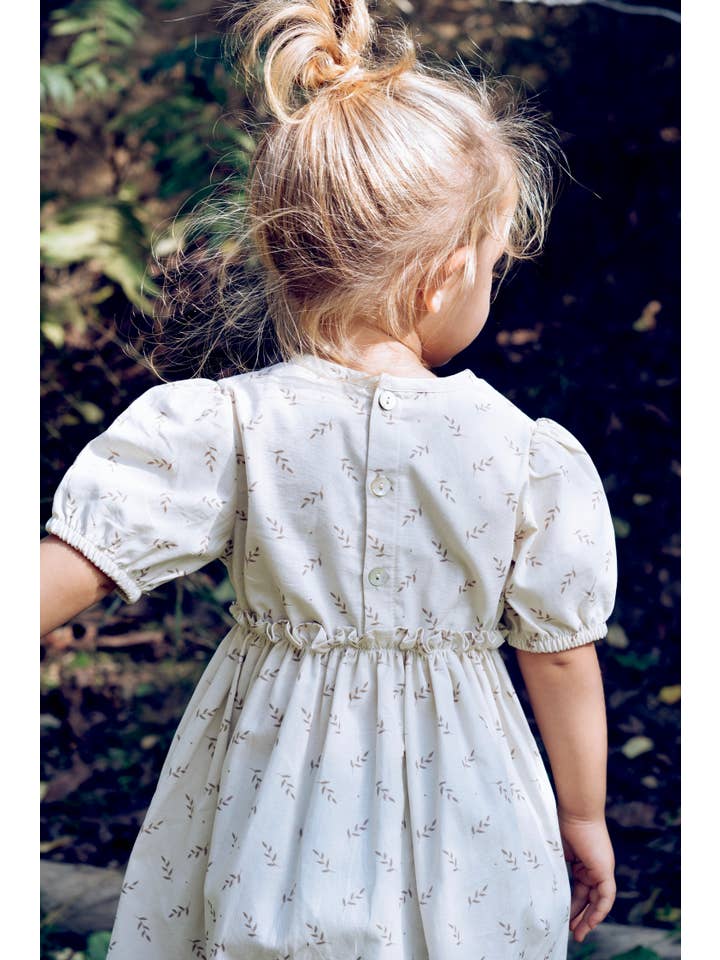 Eli & Nev (we cover U.S. import duties) - Vente Robe – bébé - Robe d'été fleurie pour petite fille beige 100% coton OEKO-TEX9