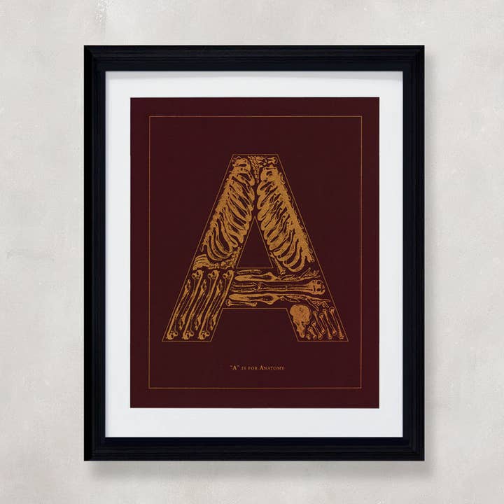 "A" is for Anatomy | Risograph Print 8x10 for wholesale by And Studio
