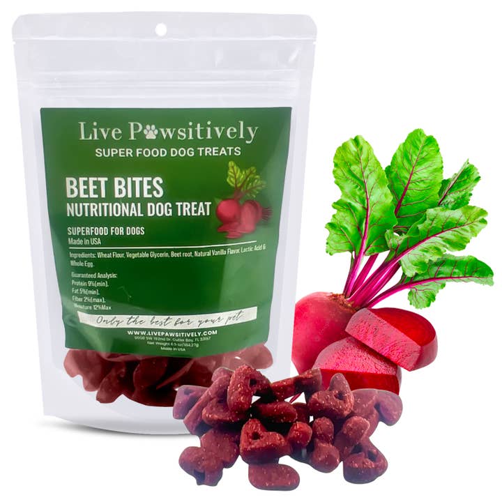Live Pawsitive - Wholesale Pet Treats - Dog - Beet Bites Nutritional Dog Treat/Made in USA