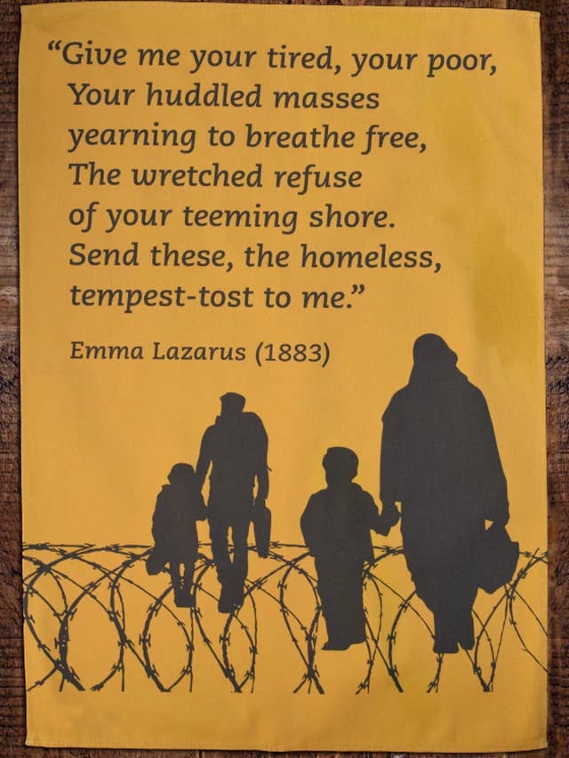 Refugee Tea Towel for wholesale by Radical Tea Towel North America