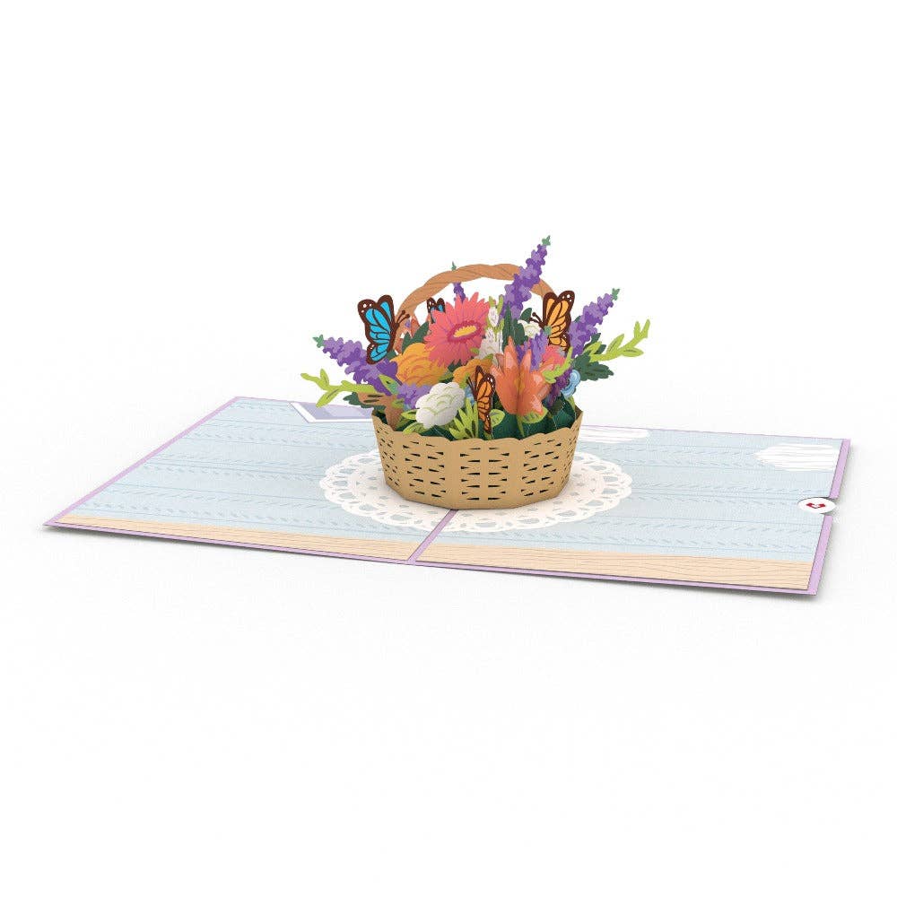 Lovepop Cards - Wholesale Everyday Greeting Card - Flower Basket Card, 5x7" Pop-Up Cards, Vintage4
