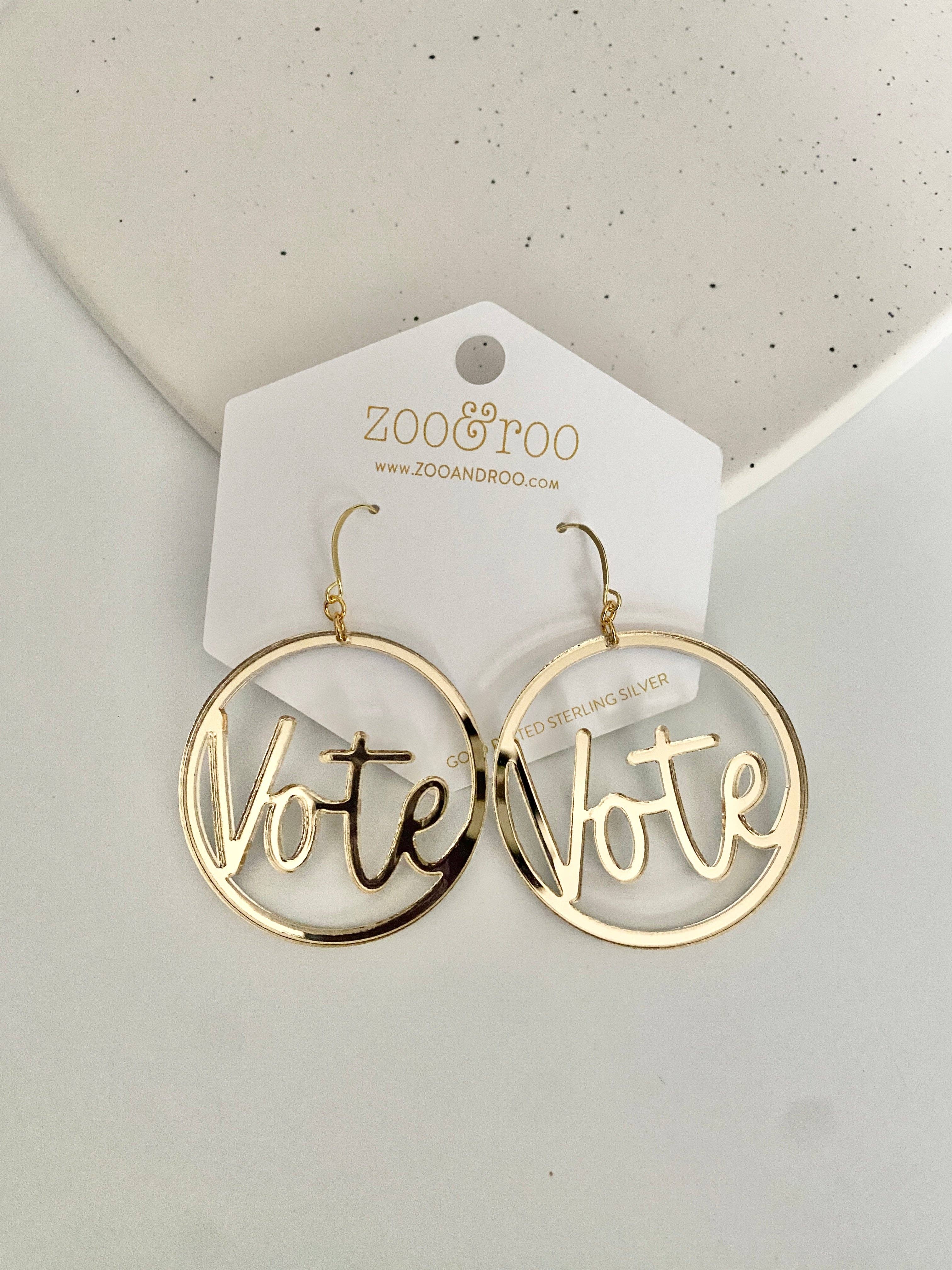 zoo&roo - Wholesale Dangle Earrings - VOTE Acrylic Earrings | Handmade Patriotic Jewelry1