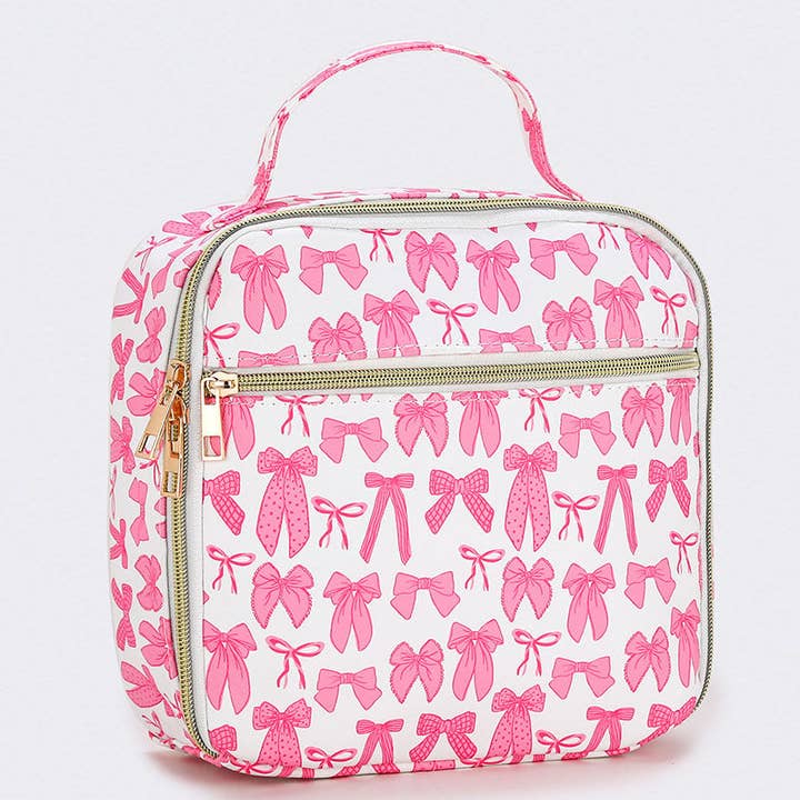 sassy kids palace - Wholesale Lunch Bag/Box - Kids - Bow Printed Canvas Lunch Boxes Bag