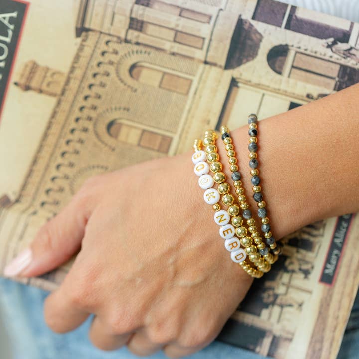 Splendid Iris - Wholesale Beaded Bracelet - Book Nerd Beaded Bracelet