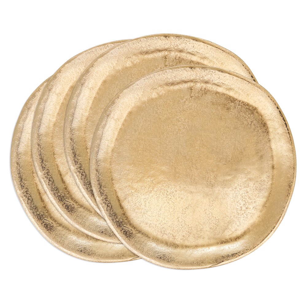 Fennco Styles – wholesale Charger plate – Aluminum Organic Gold 13" Round Charger Plate 3