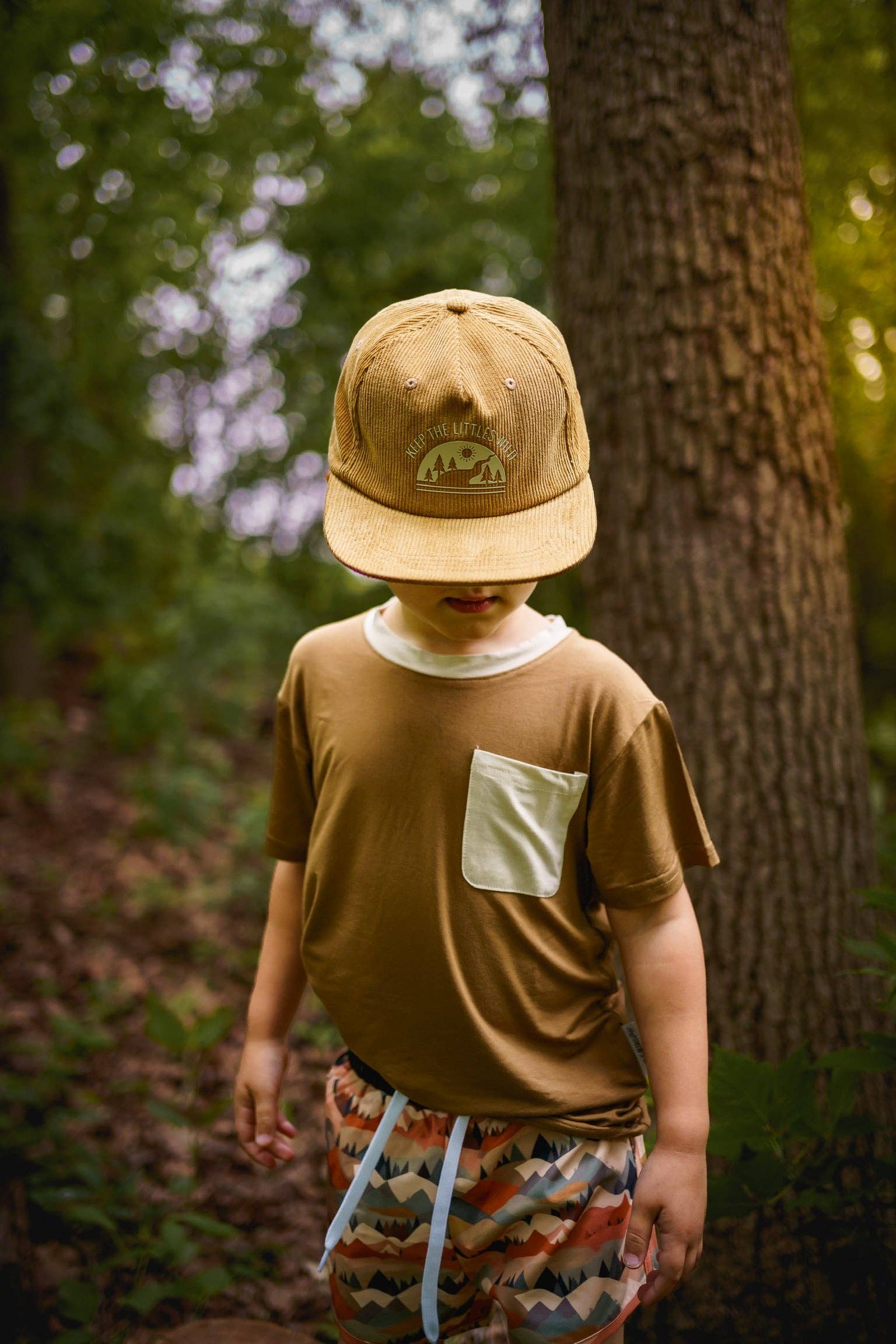 Keep the Littles Wild - Wholesale T-Shirt - Kids - Brown pocket bamboo0