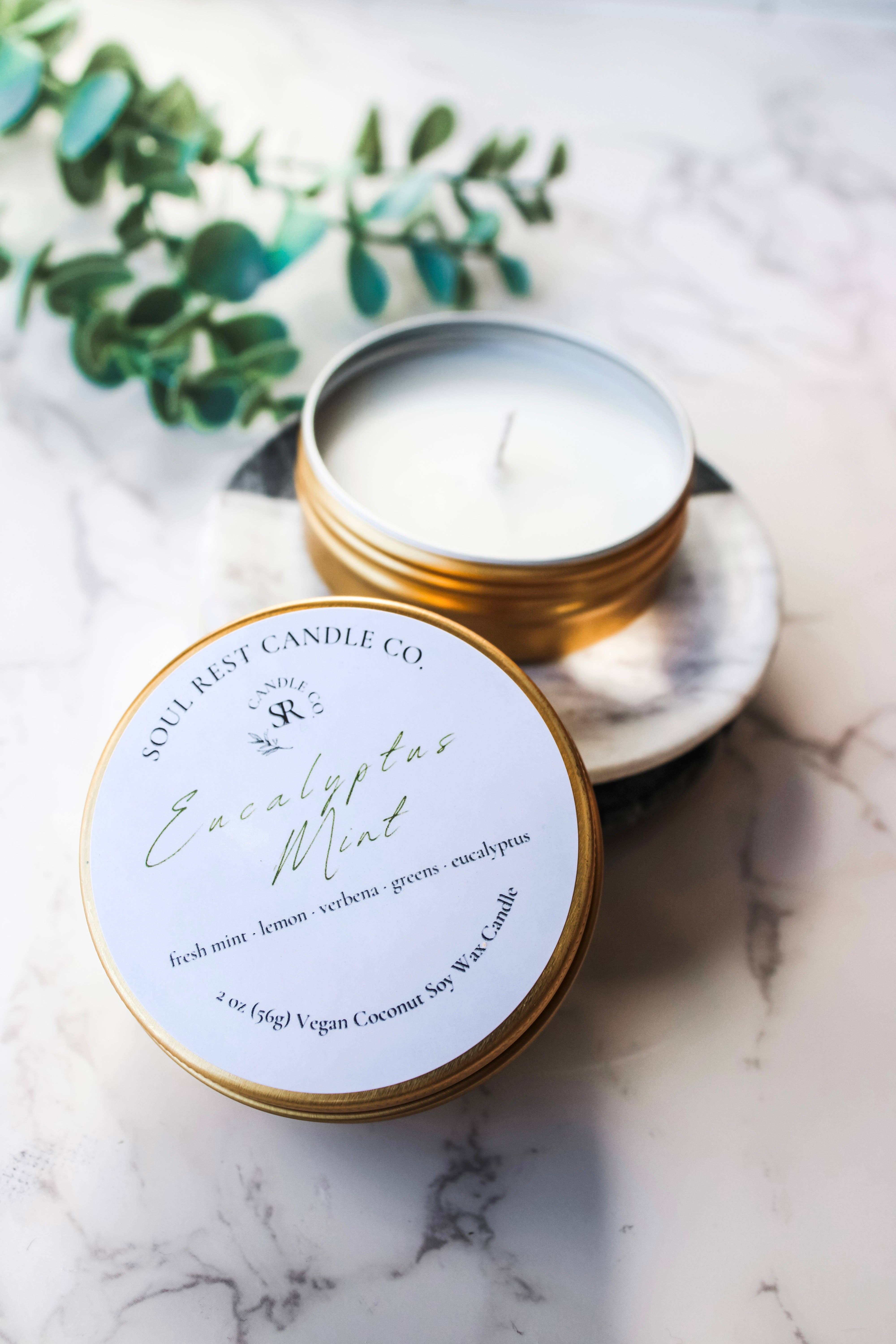 Soul Rest Candle Co. - Wholesale Travel Candles - Travel Tins 2oz Coconut Soy Wax11