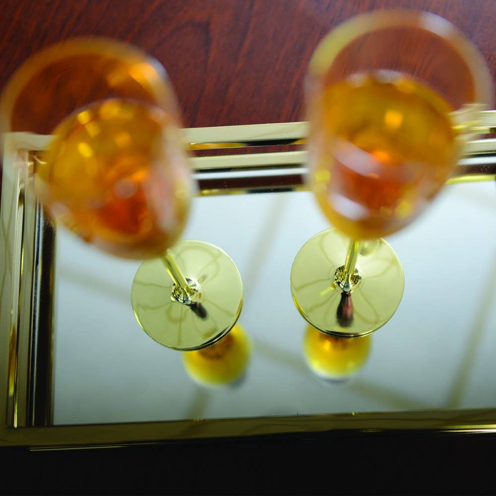 AULICA – wholesale Champagneglas – Set med 2 champagneglas med metallstjälkar i guldplätering3