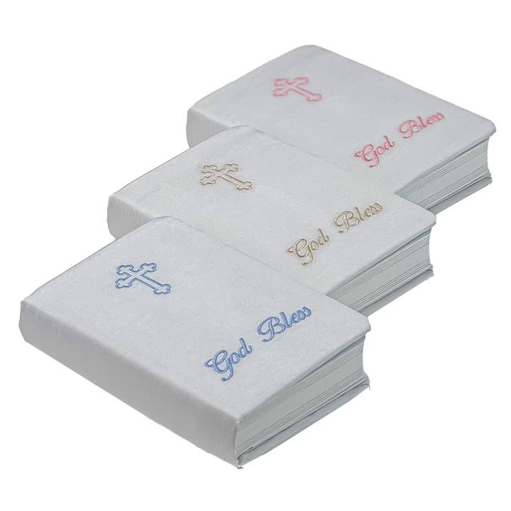 KJV Baby’s First Bible – Custom Cross Shantung Cover for wholesale by MARCELA