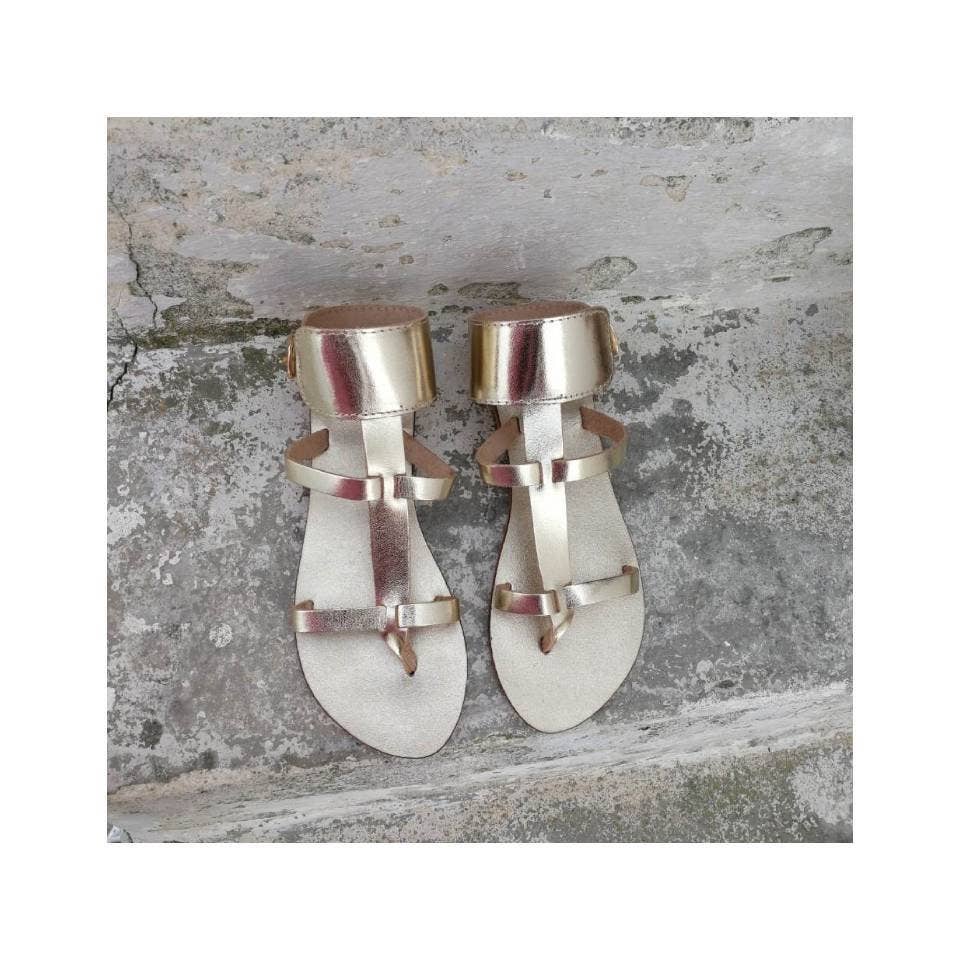 Madammeshushu - Wholesale Sandals - Women's - Gold Greek Leather Sandals,Beach Wedding Shoes4
