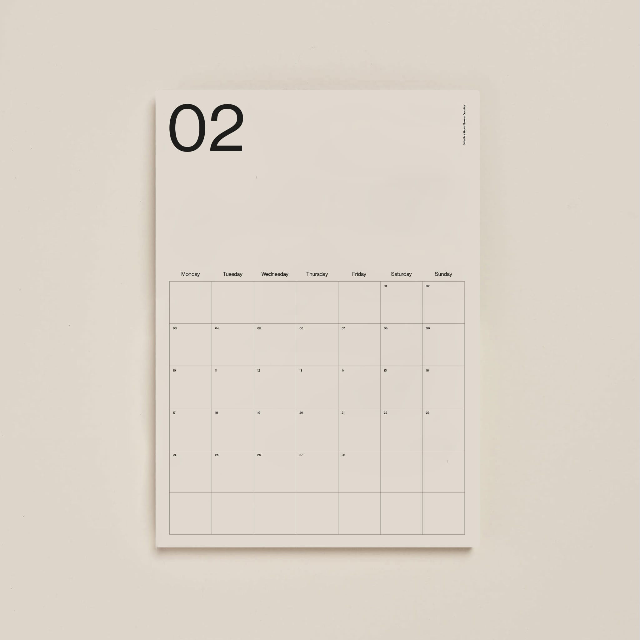 This Might Work - Wholesale Planner - Monthly Minimalist Wall Planner 20262