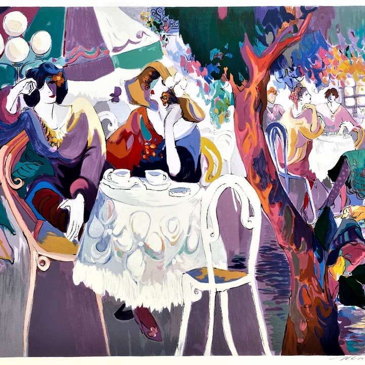 Isaac Maimon West Bank Cafe Hand Signed Artwork Serigraph for wholesale by Deluxe Fine Art