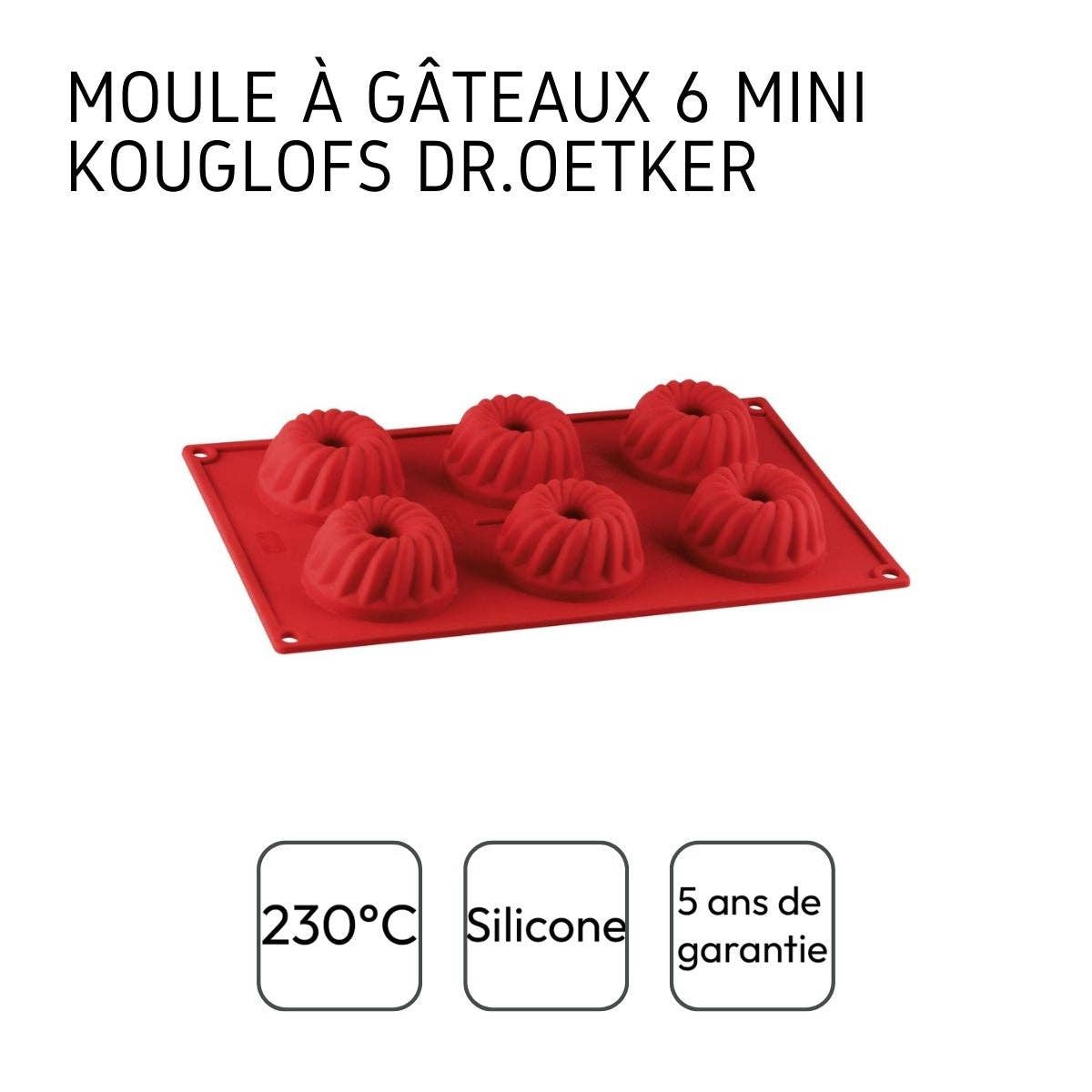 Zenker – wholesale Cake tin – Set of 2 kougelhof molds with 6 cavities 30 x 18 cm Dr.Oetker Flexxibel Love4
