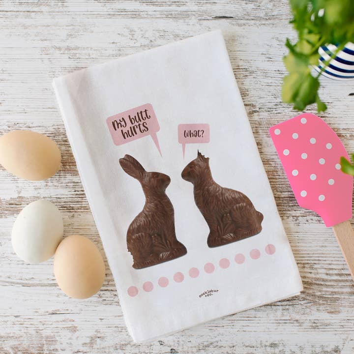 Chocolate Bunnies - Easter Flour Sack Towel for wholesale by Cocklebur & Co.