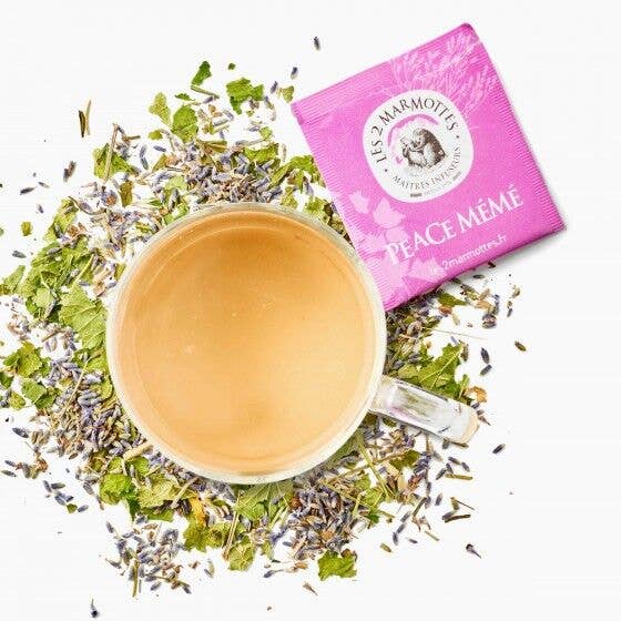 Les 2 Marmottes - Vente Thés santé/détox - Infusion feuille de cassis & lavande : tisane Peace Mémé5