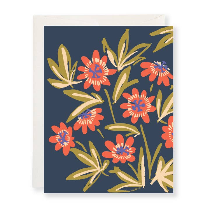 Carte de vœux Passion Flower pour la vente par Tracy Schifeling Art