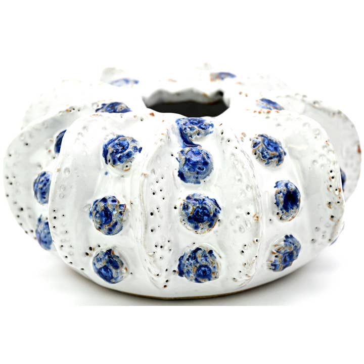 SRI193WB Coral ceramic vase white and blue for wholesale by Art Floral Trading LLC