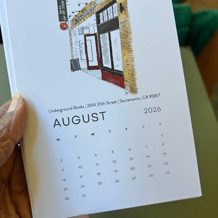 PriyaOriginalsArt - Wholesale Calendar - Bookshops of Sacramento 2026 Desktop Calendar + easel11