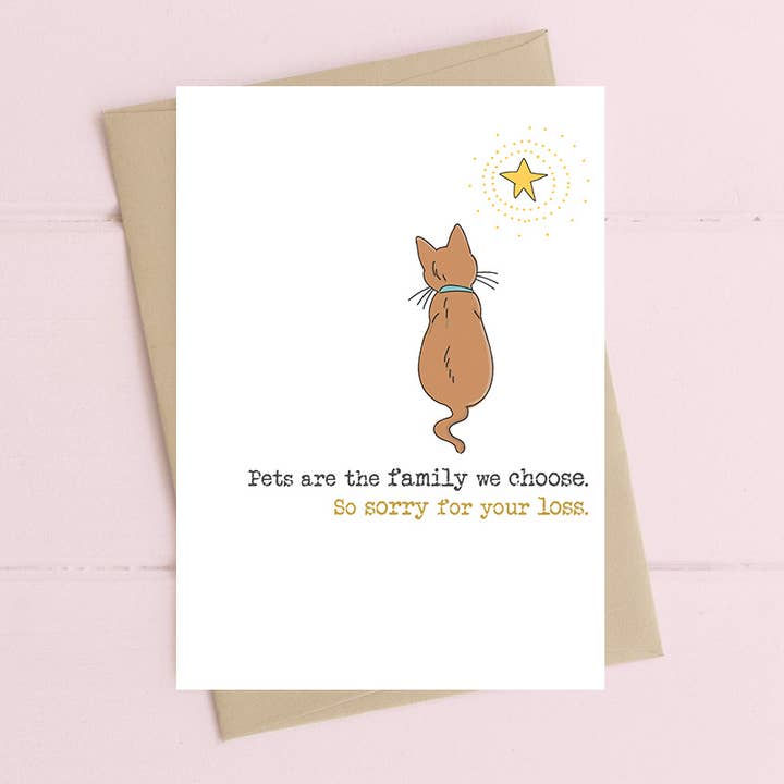 Lo siento por tu pérdida (Gato) - Tarjeta de condolencias para venta al por mayor de Dandelion Stationery