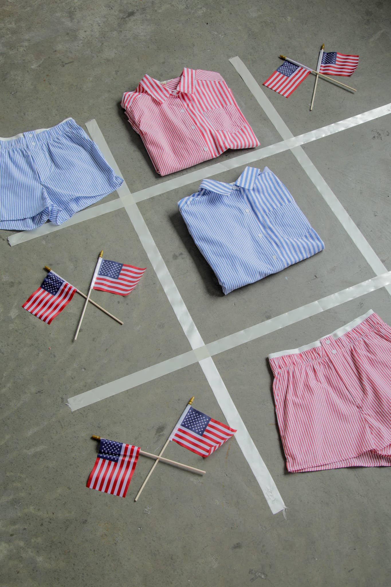 VERY J - Wholesale Lounge Set - Women's - NT12020SET-Striped Oversized Comfy Shirt Top & Shorts Set25