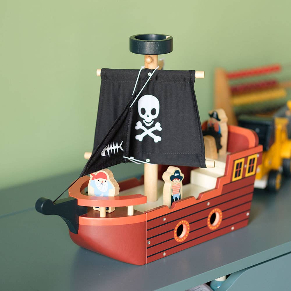 ThreadBear Design UK/EU - Wholesale Wood Toy - Kids - Mentari Fishbones Pirate Ship5